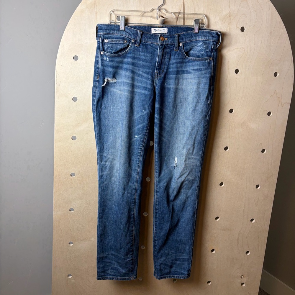 Madewell Women’s High-Rise Slim Distressed Boyjean Size 29 - Picture 2 of 7